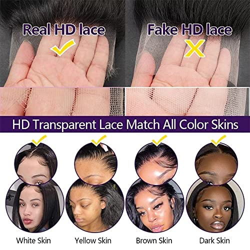 13x6 nevidljiva čipka prednja perika za ljudsku kosu ravna brazilska Remy kosa bez ljepljivih perika HD prozirna