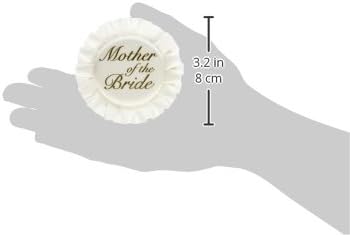 Beistle satensko dugme za majku mladenke, 3-1 / 2 inča, jedna veličina, Bijelo / zlato
