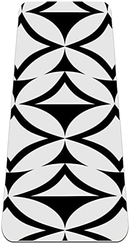 Siebzeh crno-bijeli geometrijski uzorak Premium debela prostirka za jogu Eco Friendly Rubber