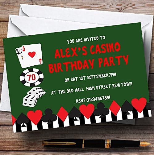 Green Casino Theme Personalizirani pozivnice za rođendan