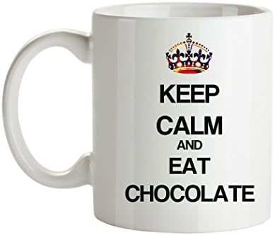 Budite mirni i jedite čokoladnu šalicu, 11 oz, ostakljenu keramiku, prekrasan dizajn, perilicu posuđa i mikrovalnu