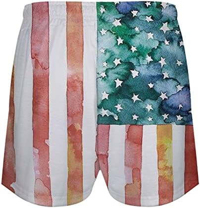 Hlače za ženske ležerne ljeto plus veličina visoki struk široka noga Teretana kratke hlače Američka zastava Udoban