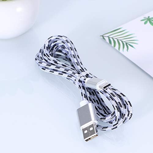 Abaodam USB tip Brzo punjenje kabela najlonska pletenica prenosni kabel srebra 2m za tablet