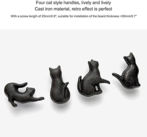 Mochiglory set od 4 mačjeg ladica za željezo povlači gumbe za ormar za ormar za ormar