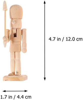 Sewroro Nutcracker ukrasi nedovršeni drveni ukrasi za Orašare: 6kom obojite vlastite Mini drvene figure