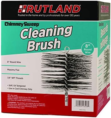 Rutland Products 16408 8-Inčna Okrugla Četka Za Čišćenje Dimnjaka, Crvena