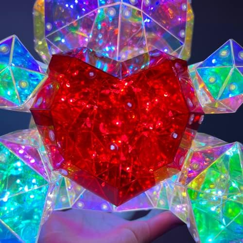 Ellington Pokloni 2023 Valentinovo užareno osvetljeno medvjed | PVC hologram prekrasan duginski led noćni ukras