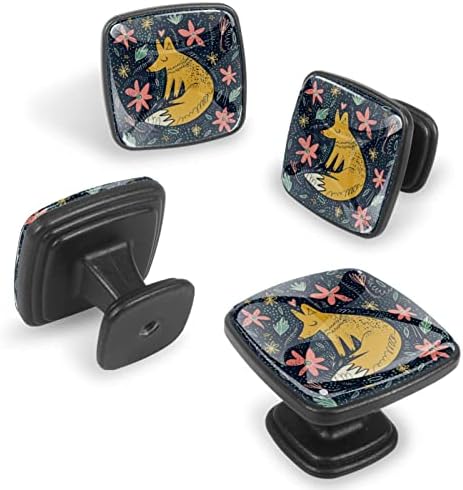 4 komada ploča ormara crtana fox cvjetna ladica za kuhinjske ormariće kupaonski ormar za kupatilo, kvadrat