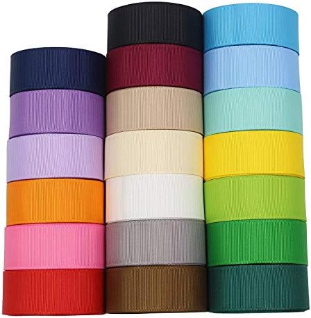 1 inča grosgrain trake tkanine, 20 boja * 2 dvorišta Svaki ukupno 40 metara, butične vrpce za poklone za omotavanje,