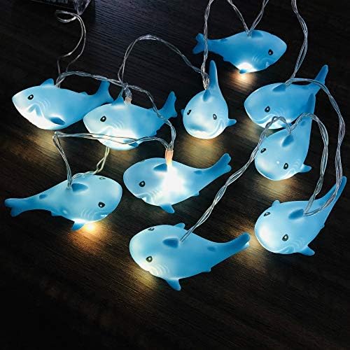 Blue Shark dekorativna svjetla sa žicama noćna lampa za ajkule na baterije za kampiranje djece
