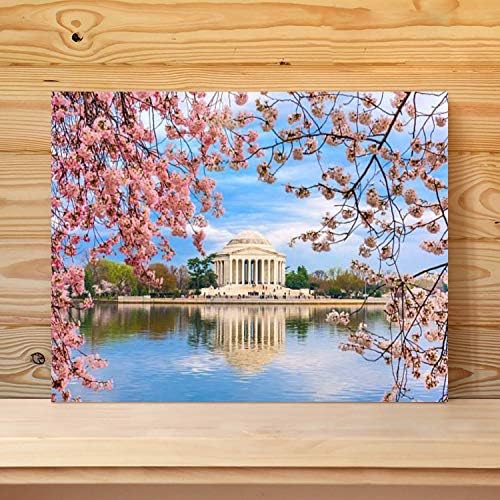 DIY digitalno ulje slika WASHINGTON DC u proljeće Cherry Clossoms Stock Pictures Royalty free Boja po brojevima Kompleti za odrasle Početni djeca Drveni okvir Art zanat za kućni zid Decor-16x20