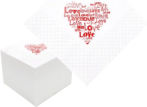 Geloar Love Cocktail salvete, 100 pakovanja Ljubav Valentines Papir salvete za angažman za rođendan