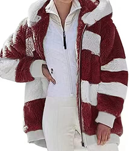 Flannel jakna Žene, 2022. Zimska dugih rukava Nejasna fleva otvorena prednja kapuljača kaputa
