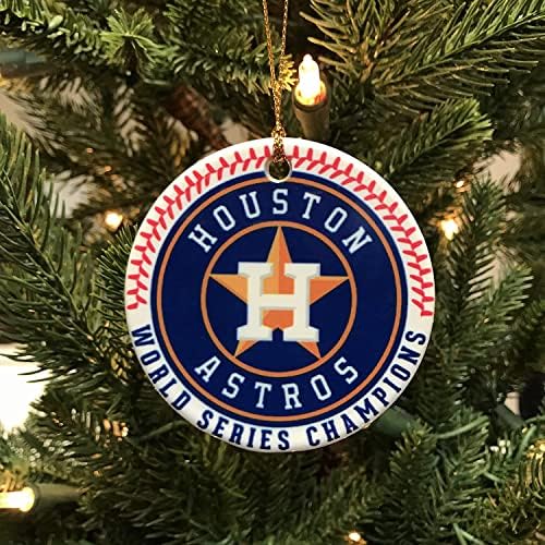 Prvak na svijetu 2022 bejzbol božićni ukrasi za ukrašavanje božićnog stabla Houston bejzbol svjetske serije Keramički ukrasi