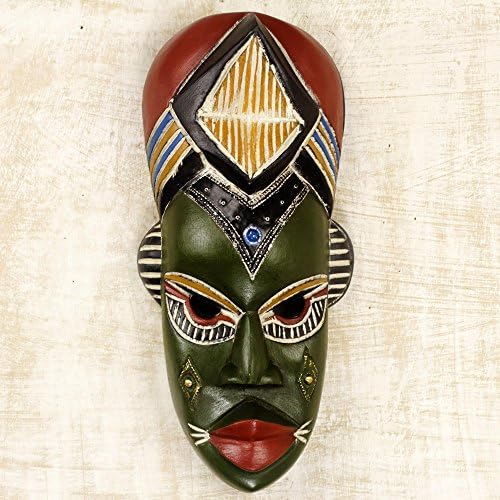 Novica Dekorativna mesingana maska, višebojna 'nwanneka'