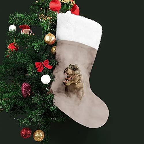 T-Rex u magli božićne čarape čarape sa plišanim kaminom visi za Xmas Tree Home Decor Decor