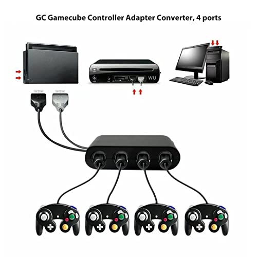Gamecube kontroler Adapter sa 4 porta kompatibilan sa Wii U & PC Windows 2000, XP, pogled, 7, 8, 8.1, 10, Mac