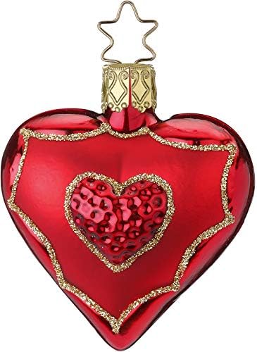 Inge-Glas Srce Od srca 10016S021 IGM njemački staklo Božić Ornament