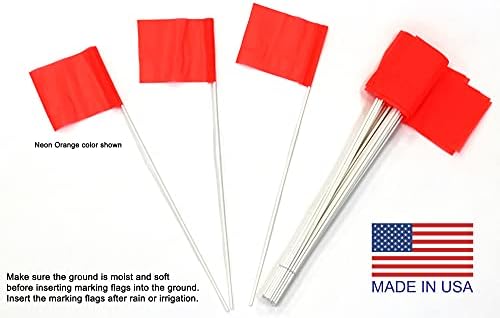 Zastave Kočića za označavanje glava prskalica i drugih predmeta za aeraciju travnjaka, neonsko narandžaste boje, male veličine