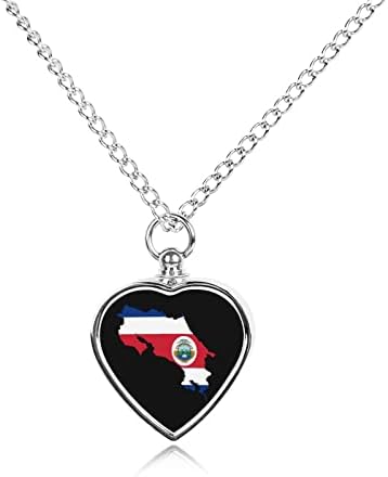 Mapa zastave Kostarike ogrlica od urne za kućne ljubimce uspomena na kremaciju nakit Memorijalni privjesak za kućne ljubimce/pseće/mačje pepeo