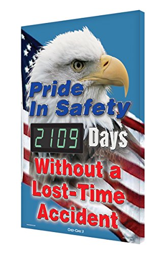 SCK109 Aluminium Digi-Day elektronska sigurnosna tabla, ponos na sigurnost - # # # # dani bez izgubljene vremenske nesreće sa grafikom zastave SAD/orla