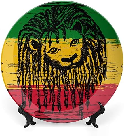 Lav na Jamajci zastava Vintage Bone Kina Dekorativna ploča sa postoljem zaslona Slatka ploča Pokloni Početna