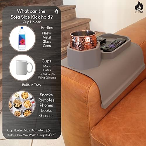 LiteGR Sofa Sidekick - Neklizajući Silikonski držač za kauč i podmetač za ladicu koji se lako čisti, sadrži