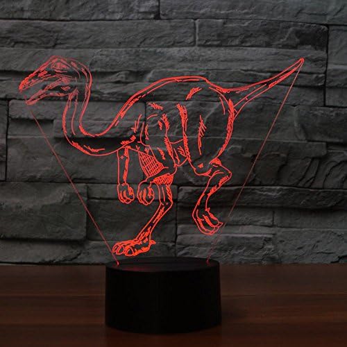 3d noćno svjetlo dinosaurusa dodirni prekidač dekor stol optičke iluzije lampe 7 svjetla za promjenu boje