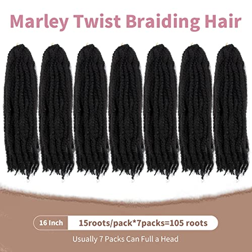 Marley Twist pletena kosa, Marley kosa 7 pakovanja Afro Twist Marley pletena kosa za Heklanu kosu