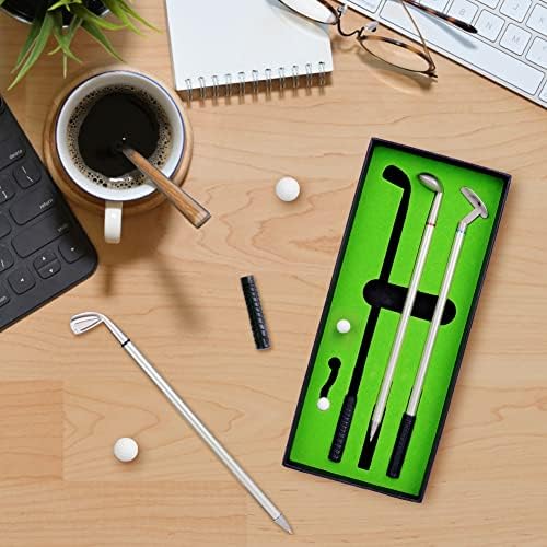 OSDUE Golf Pen Set, Golf Pen Poklon Set, 3 paketa Mini Golf Club hemijska olovka Set sa ukrasom za dopisnice
