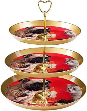 3-tier Cupcake stalak za torte, božićne životinjema za višekratnu verokutni štand za serviranje