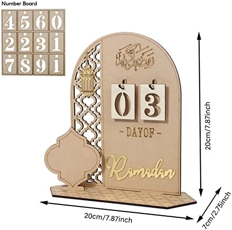 Ramadan dekoracije, drveni Ramadan Advent Kalendar dekoracije Ramadan table Decor-30 dana