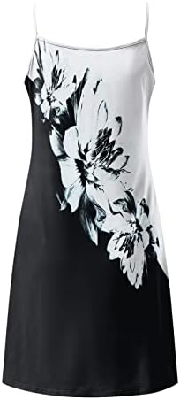 Haljine za ženske ležerne ljetne cvjetne tiskane haljina bez rukava u šupljim labavim plažom kratki mini