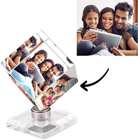 Asiarhyme Custom Frame Frame Crystal Personalizirani fotookvir, dekor za stol 3D mali personalizirani
