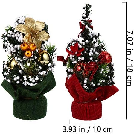 Cabilock 2pcs Umjetna božićna mini drveća Desktop ukrasi Božićni ukrasi