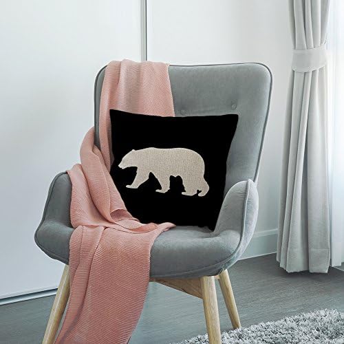 HGOD dizajn bacač jastučni jastuk crni pozadinski medvjed pamuk posteljina pokrov jastuk standardni jastučnica