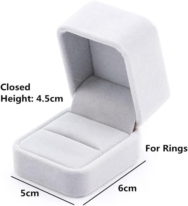 Ojalma baršunasti platno kućište minimalizma kutija za prikaz nakita za prikaz vjenčanja - siva - rodijum-pozlaćena-42414