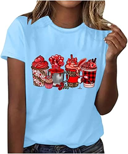 Pamučna košulja za djevojke Jesen Ljeto kratki rukav Udobne cipele u boji Trendy Crewneck Grafički ručak Bluca NB NB