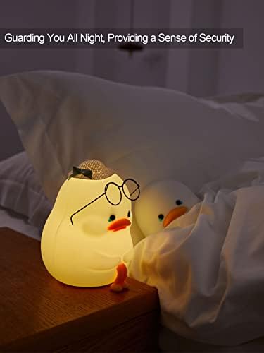 Emo Duck Kids noćno svjetlo, vrhunska silikonska noćna lampa za djecu, slatka i Prigušiva silikonska