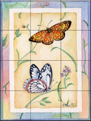 Keramička pločica Mural - Checkerspot Bor leptir-Paul Brent