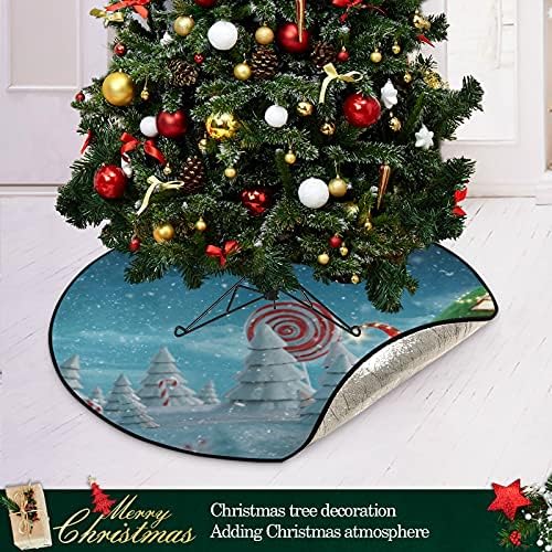 Bajka Candy Božićno stabla Mat vodootporna stalka za stalke Mat tepih ispod božićnog drveća Pribor za zaštitu od poda za odmor za odmor 28 inča