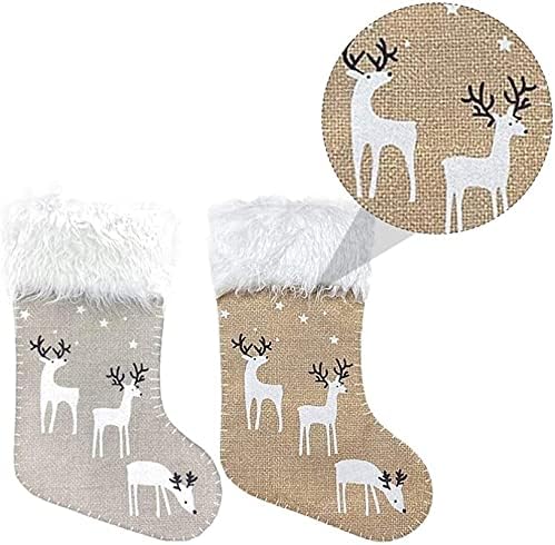 Alremo huangxing - 2pcs božićne čarape kreativni tisak Elk božićne poklon torbe za božićne ukrase i poklone za djecu