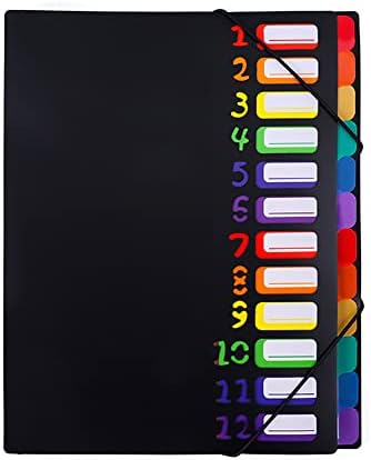 Proširenje File Folder Organizator datoteka : 24 džep A4 veličine, plastike Rainbow Lining boji folder dizajniran za kućnu kancelariju školu, plavi poklopac