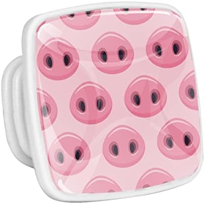 4kom Bijelo Dugme za ladicu roze slatka svinja nos kvadratnog oblika Fluoresce ormar komoda dugmad vuče za dječake djevojčice 1, 18x0, 82x0, 78 in