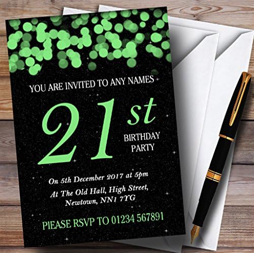 The Card Zoo Green Bokeh & Stars 21. Personalizirane pozivnice za rođendan