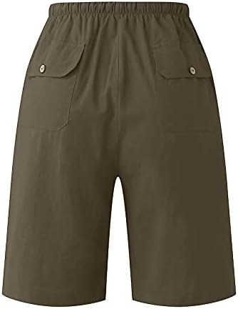 FlekmanArt muške Ležerne lanene kratke hlače velike i visoke atletske kratke hlače osnovne vezice za trčanje s džepovima