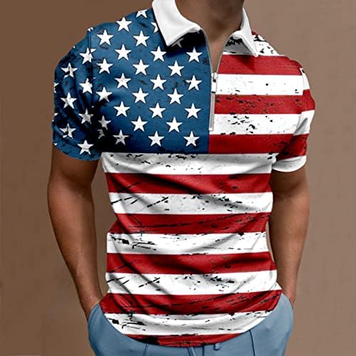 Muška američka zastava polo majice Patriotic 4. jula T-majice 2023 ljetni povremeni vintage kratkih