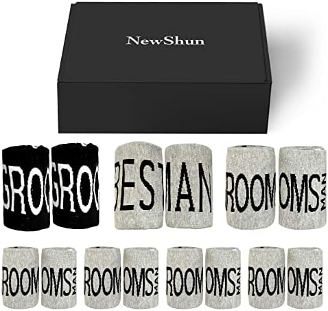 NewShun GroomsMen Socks Set od 7, predlog za Groomsm, Vjenčani Groomsman Pokloni Bachelor pokloni