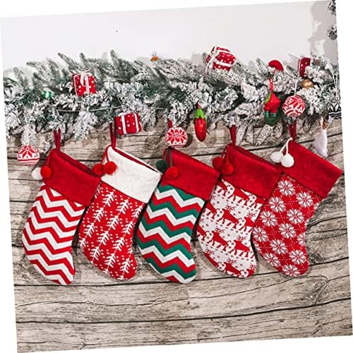 Abaodam 1pc Božićne čarape crvene čarape pletene čarape Dječji pokloni Veliki Chrismas Stočarstvo Festival