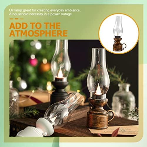 Minkessy Domacko dekor Kerosene LED LED svjetlosno ukrasno fenjer za svijeće Bern Vintage ulje stolna lampa